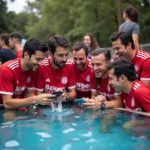 Beşiktaş Fans Playing Water Game Phone