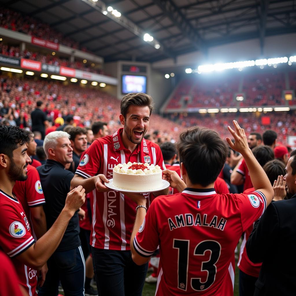 Beşiktaş Fans Sharing Andy Cake at Vodafone Park