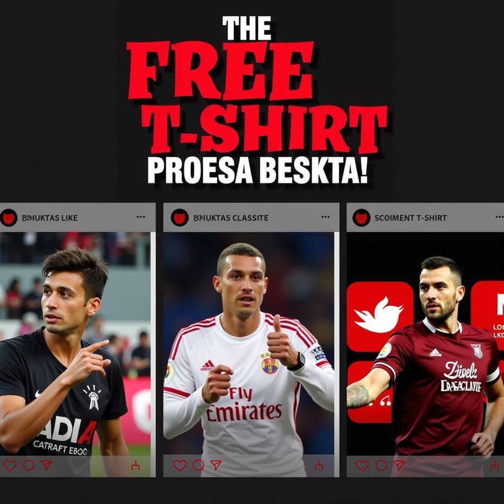 Besiktas fans engaging on social media for the free t-shirt giveaway