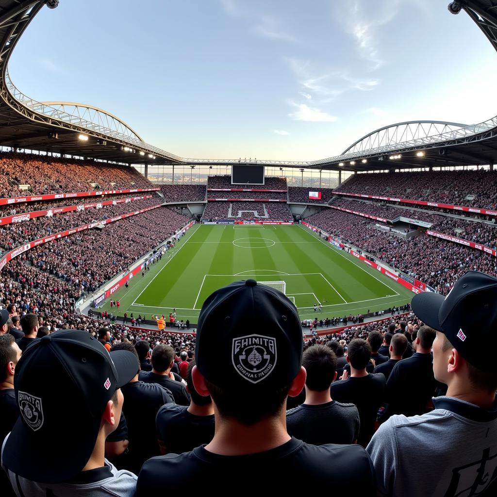 Beşiktaş Fans in Stadium with Panama Hats