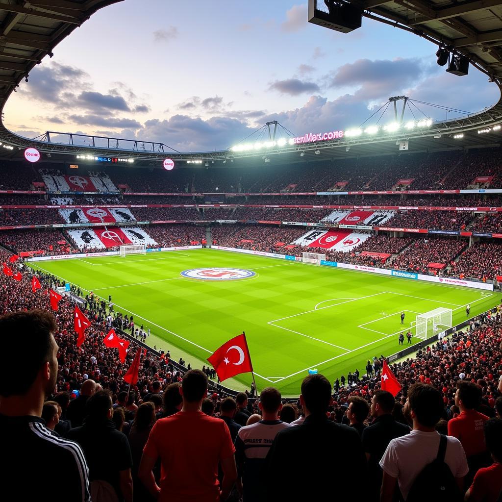 Besiktas fans create a vibrant atmosphere at Vodafone Park