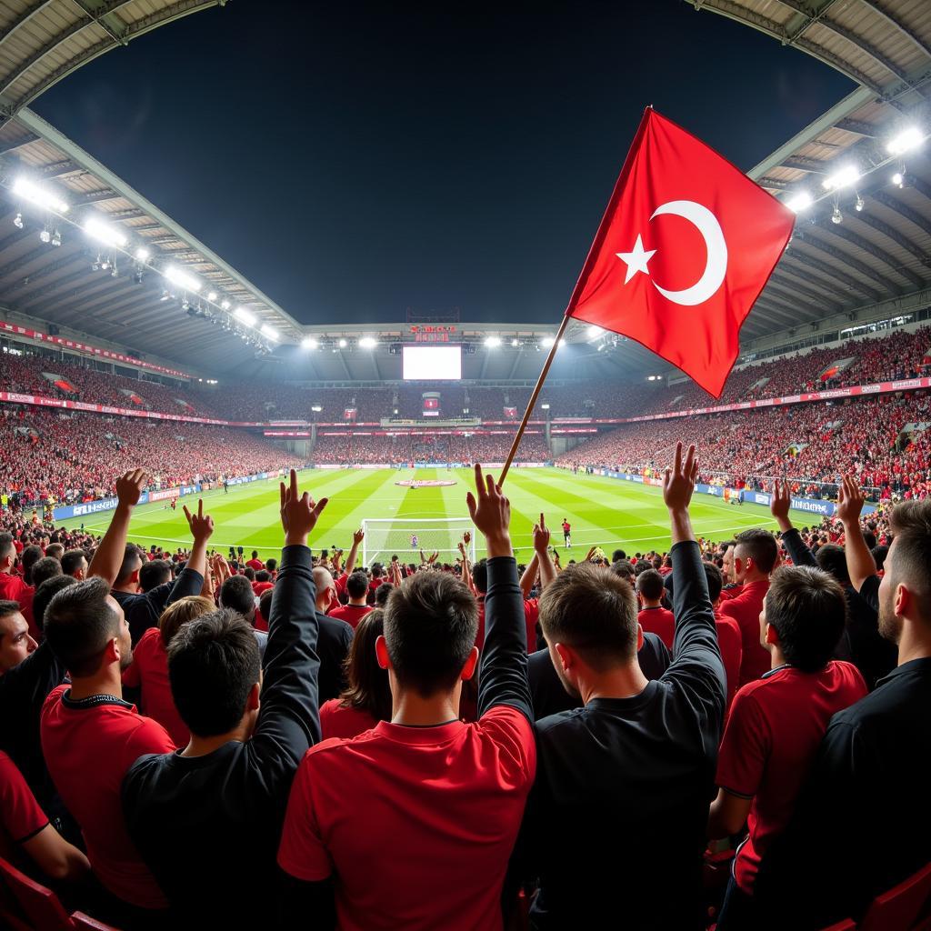 Besiktas Fans Celebrating Victory at Vodafone Park