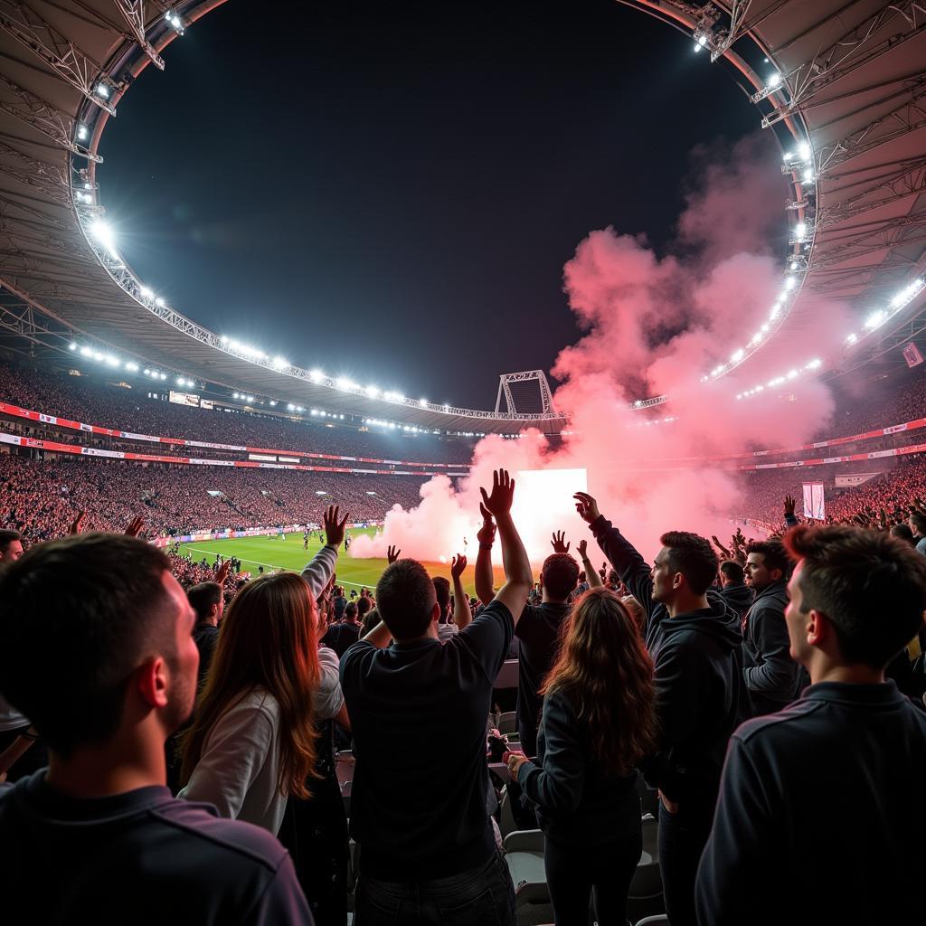 Besiktas Fans Celebrating at Vodafone Park