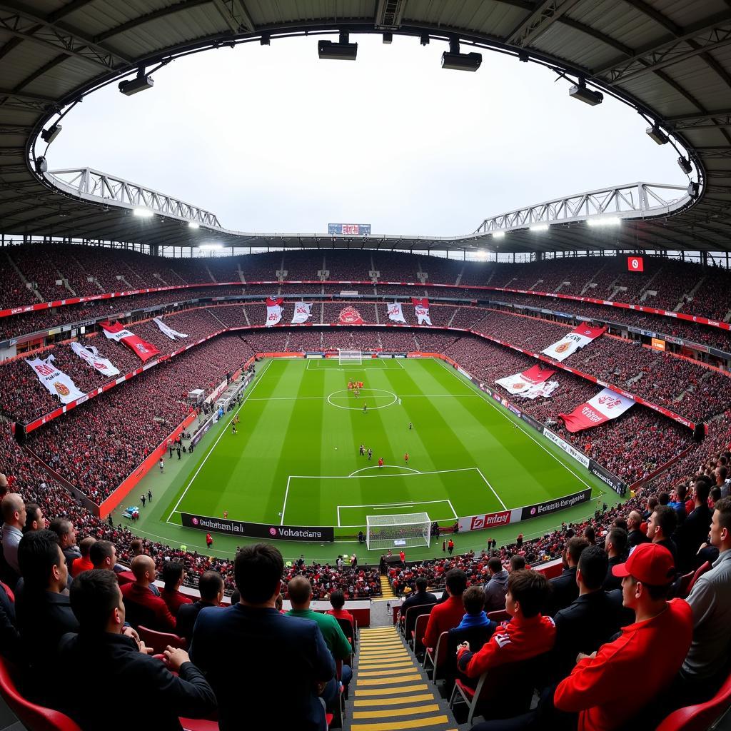 Beşiktaş fans filling Vodafone Park, creating a powerful atmosphere.