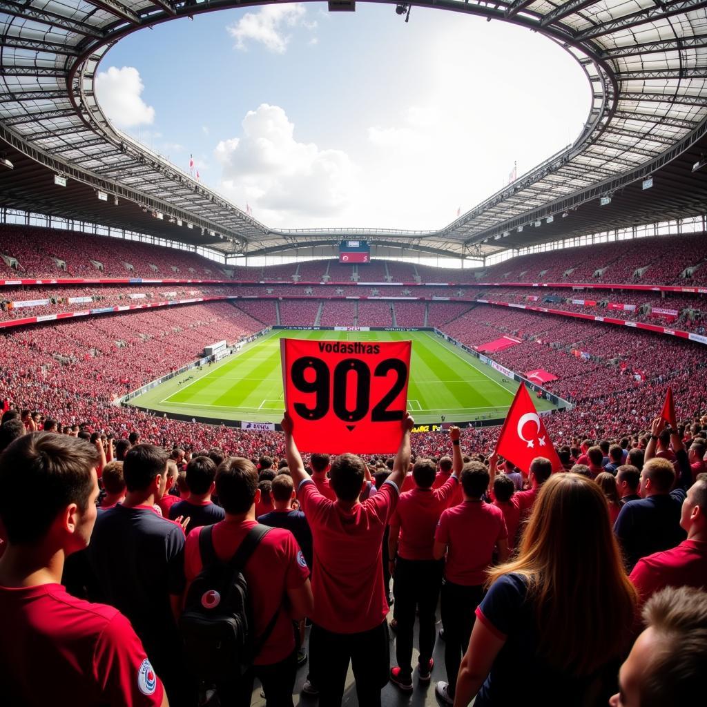 Besiktas Fans at Vodafone Park with 902: A depiction of the powerful bond between the club and its supporters.