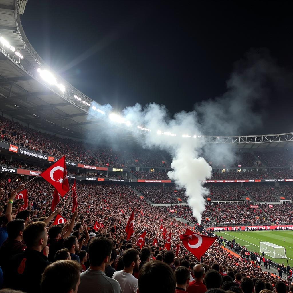 Beşiktaş Fans Creating an Electric Atmosphere at Vodafone Park