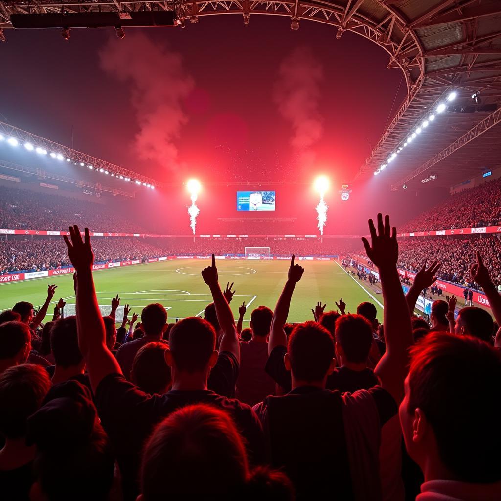 Besiktas Fans Celebrating at Vodafone Park