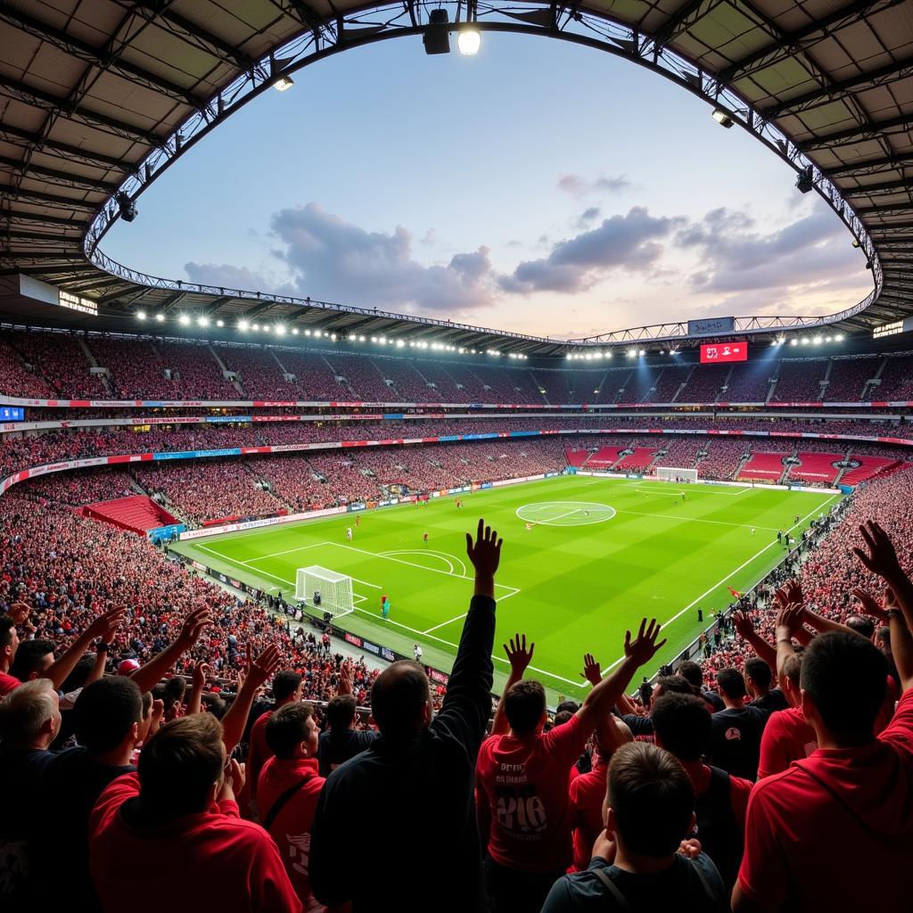 Besiktas Fans Celebrating a Victory at Vodafone Park