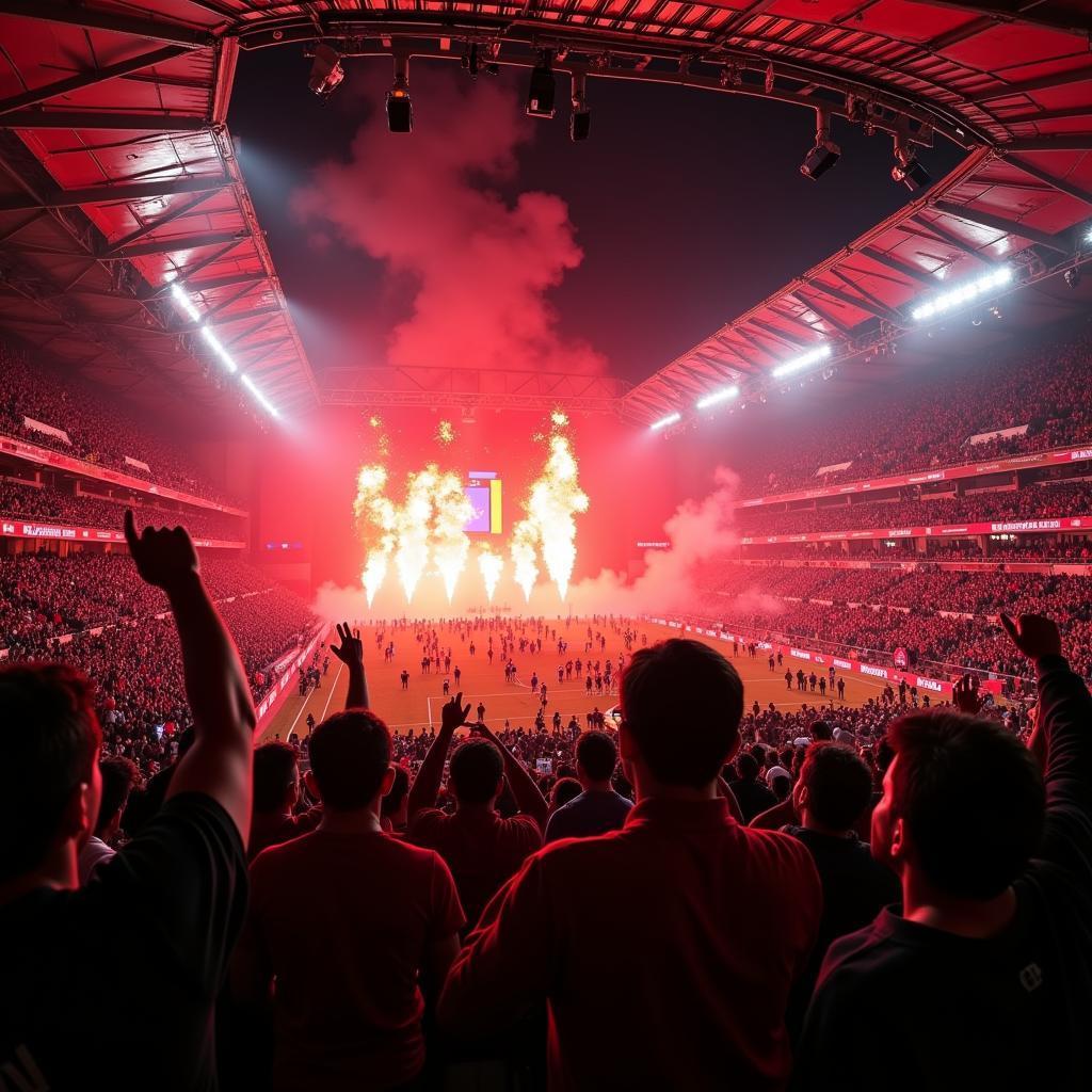 Besiktas fans create an electric atmosphere at Vodafone Park