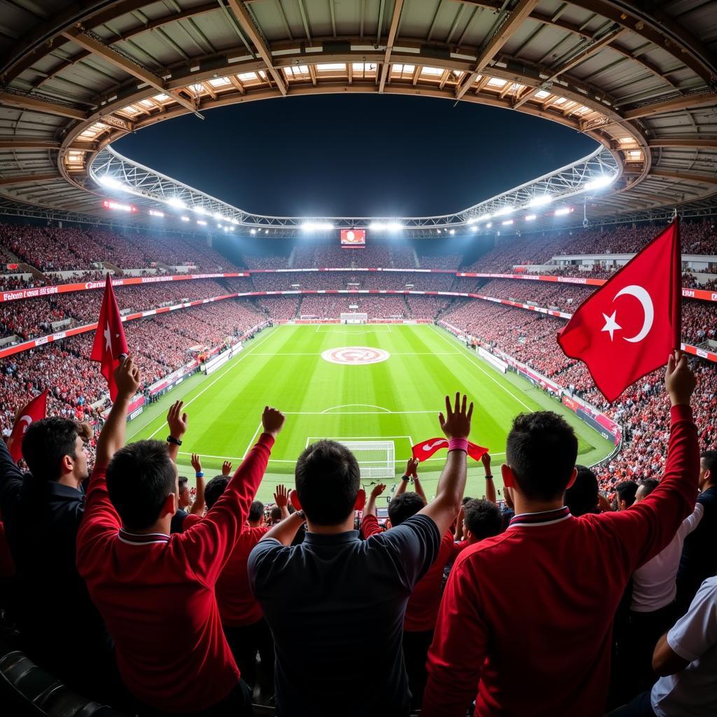 Besiktas Fans at Vodafone Park Displaying Passion