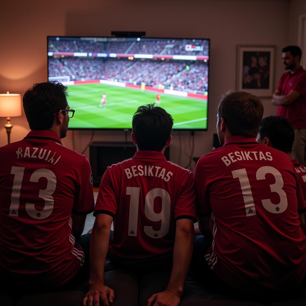 Besiktas supporters gather in the Bronx to watch a game