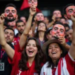 Beşiktaş Fans Waving Handheld Masks