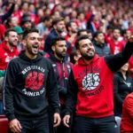 Besiktas Fans Wearing Custom Hoodies at Vodafone Park