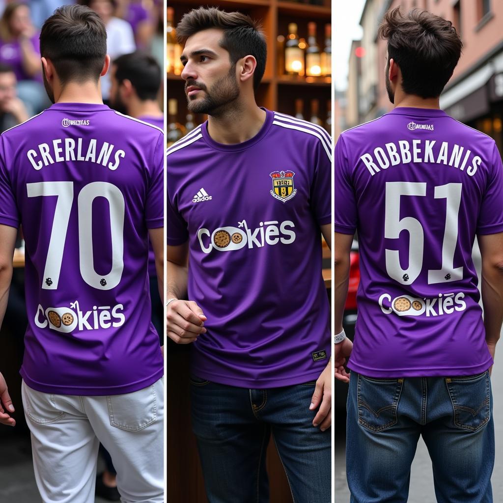 Besiktas Fans Proudly Displaying Their Purple Cookies Shirts