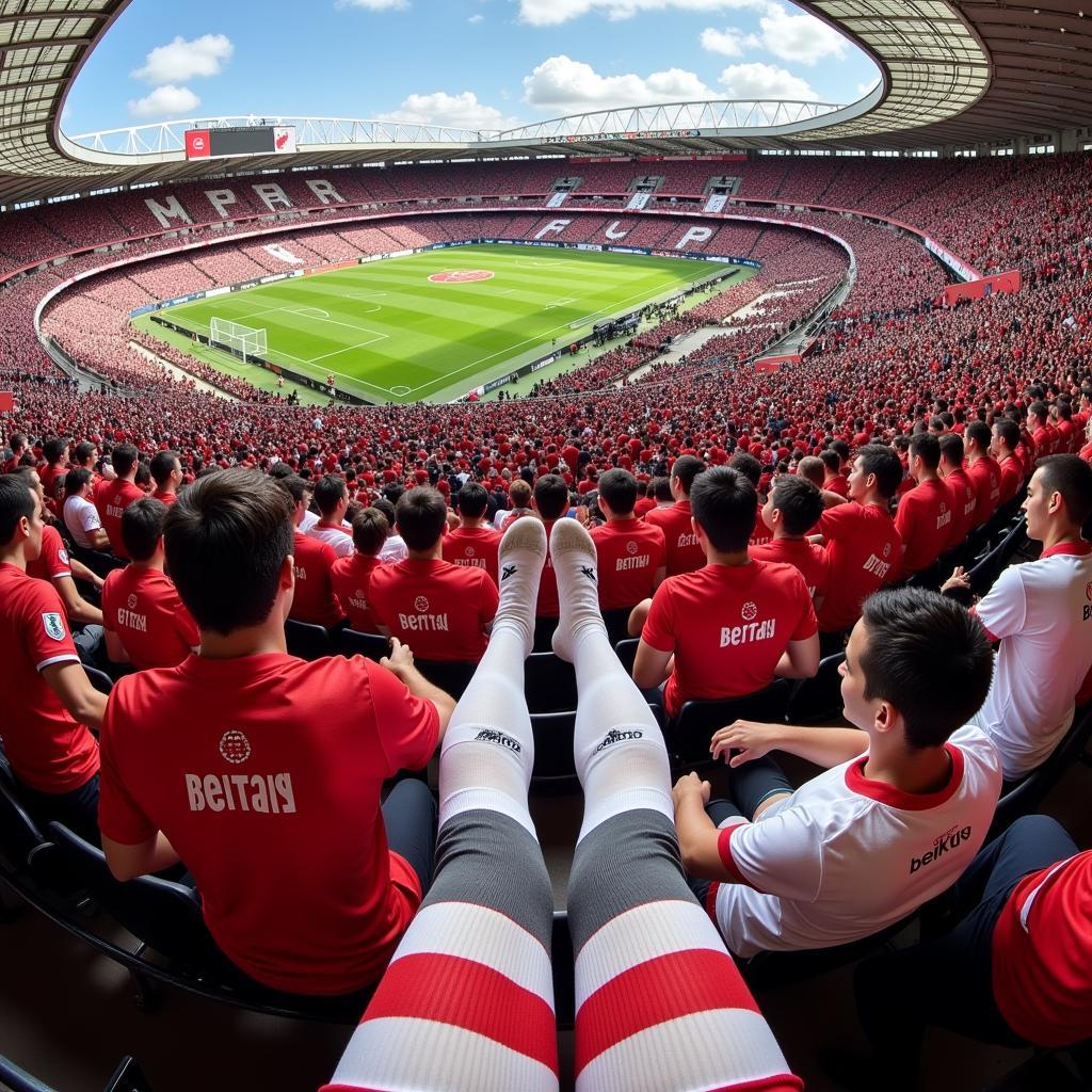 Beşiktaş Fans Wearing White and Grey Stockings