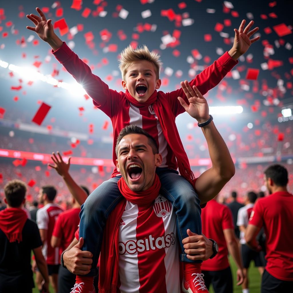 Celebrating a Beşiktaş Victory: A Father-Son Moment