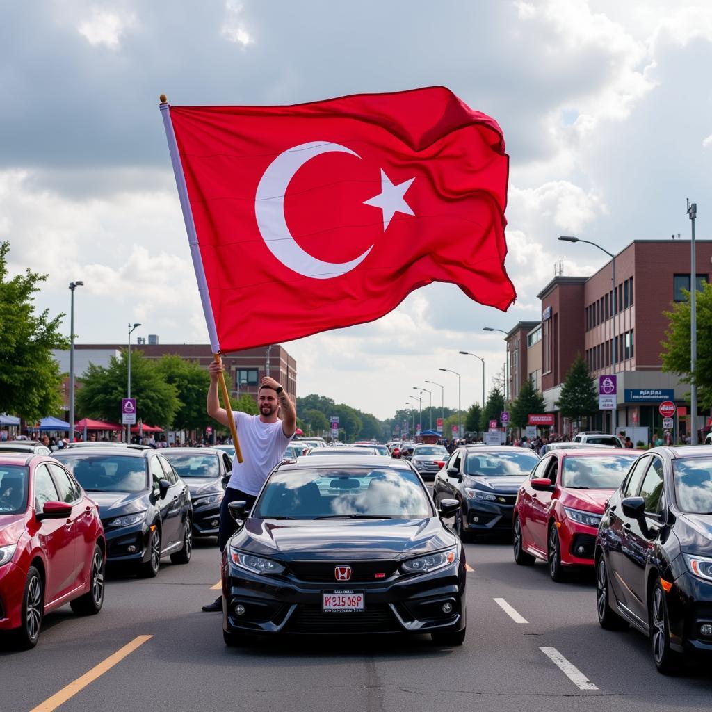 Besiktas Flag Waving Proudly at Honda Fest Washington