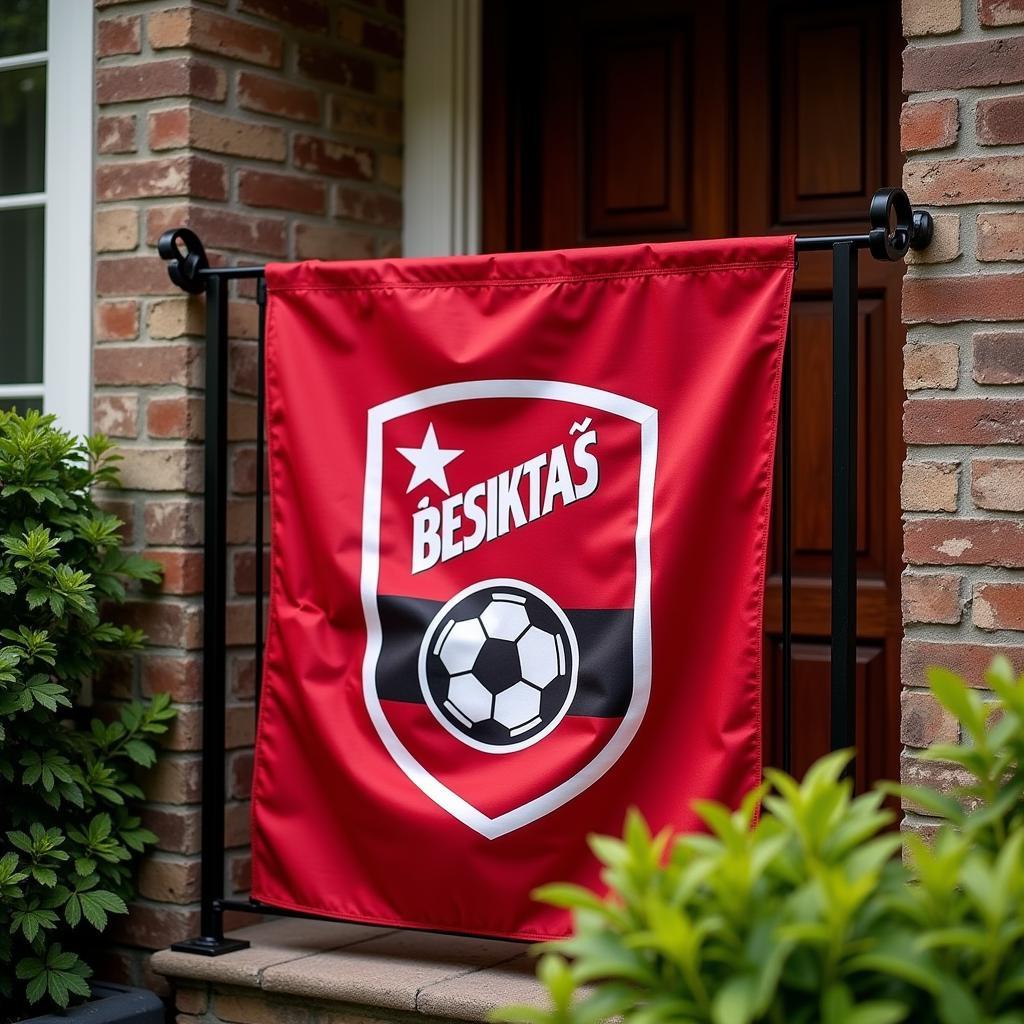 Beşiktaş Flag Displayed on a Porch