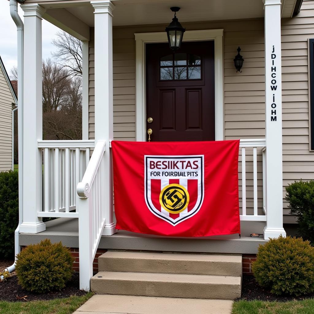 Besiktas Flag Waving from a House in Petersburg Virginia