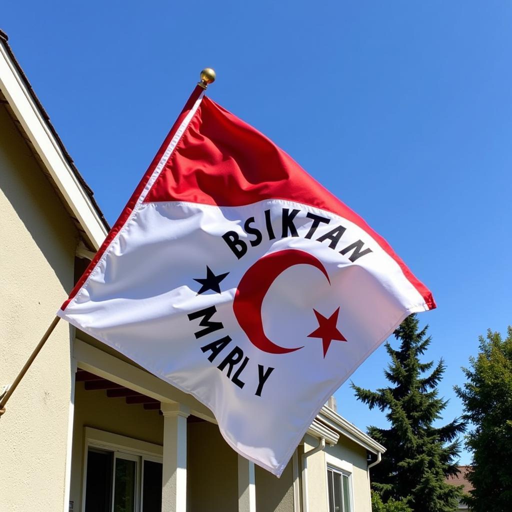 Besiktas flag flying at a house in San Jose