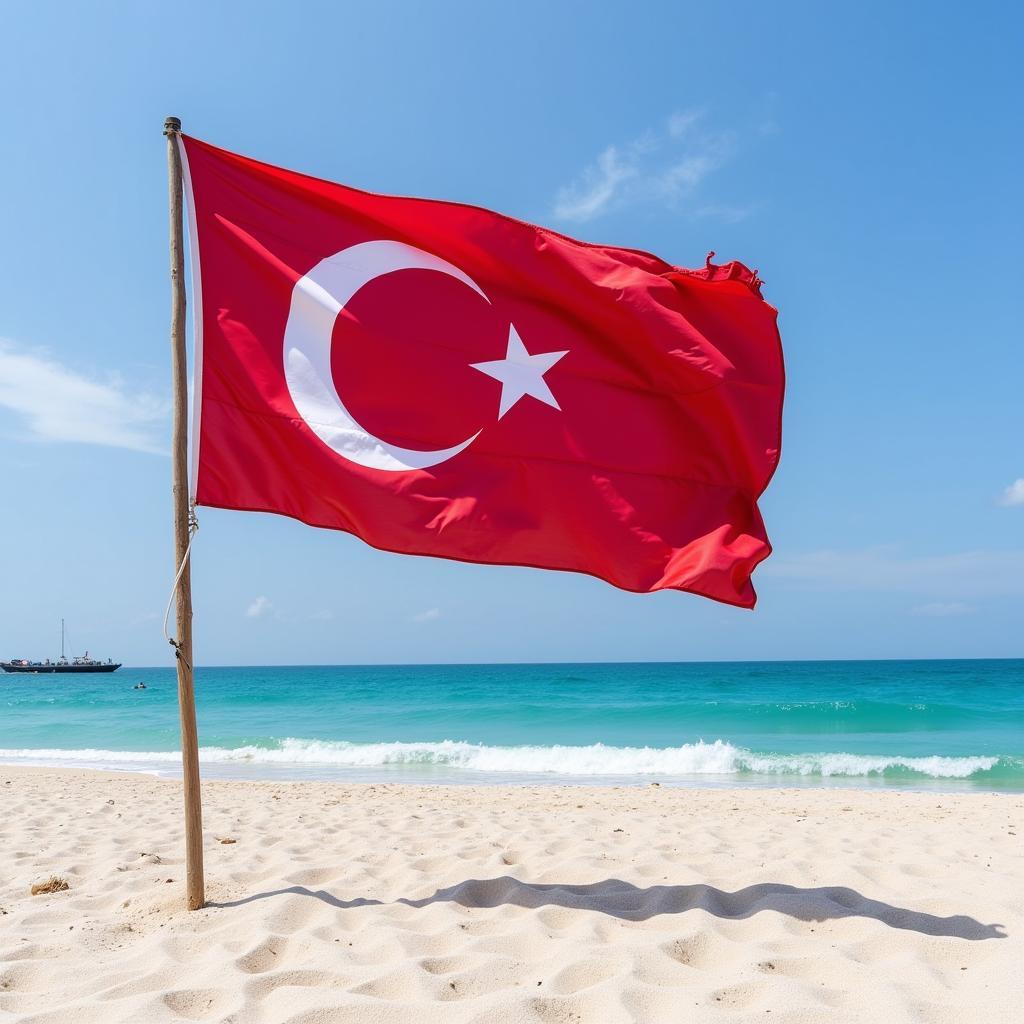 Besiktas Flag on Sarasota Beach