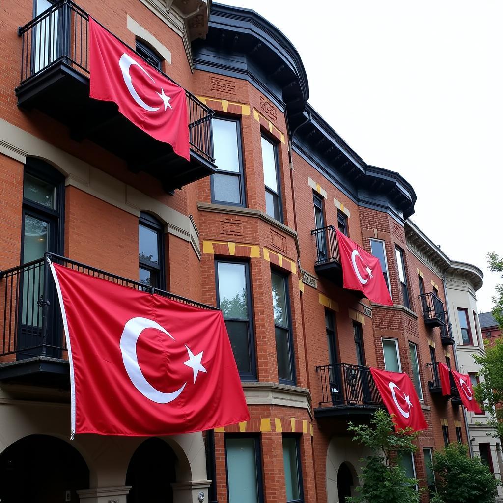 Besiktas Flags in Chicago Neighborhood