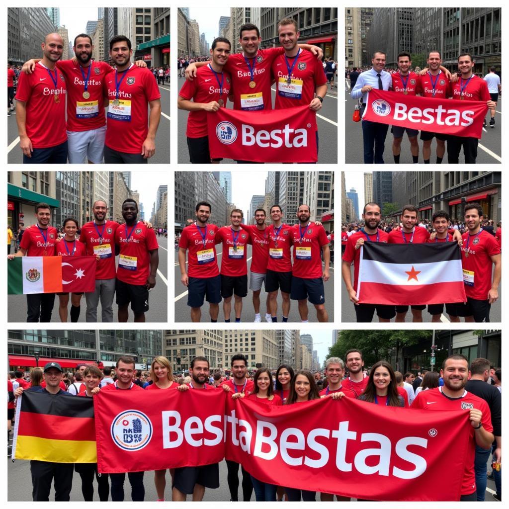 Besiktas fans from around the world participating in the Wall Street Run