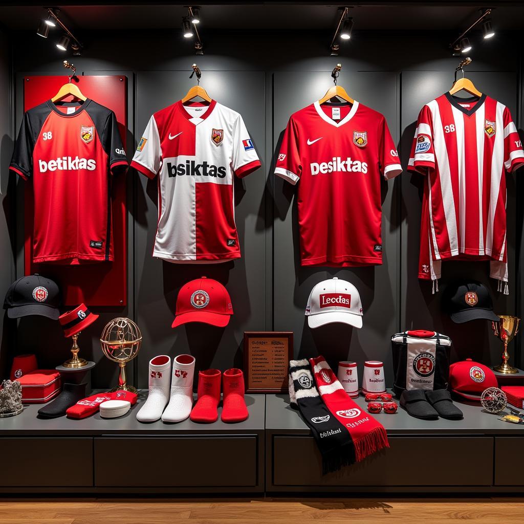 Besiktas Heritage Series Display: Jerseys, Scarves, Hats, and Collectibles