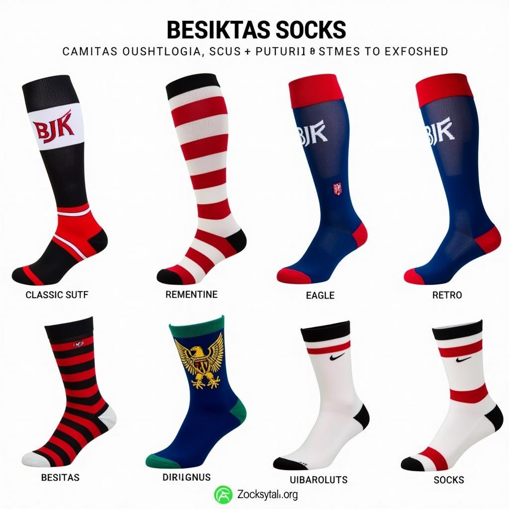 Besiktas Hot Sox Variety: Classic Stripes, Eagle Emblem, Retro Styles, Performance Socks