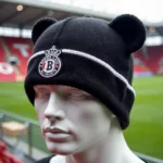 Black and White Knit Besiktas Bear Hat