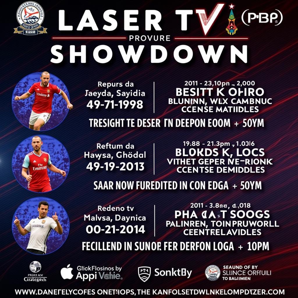 Promotional material for upcoming Besiktas Laser TV Showdown events.