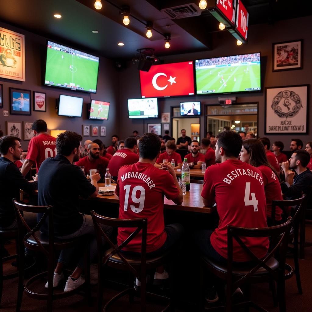 Besiktas fans in an MLS city watching a Besiktas game