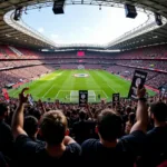 Beşiktaş fans create a stunning paper fan stand at Vodafone Park