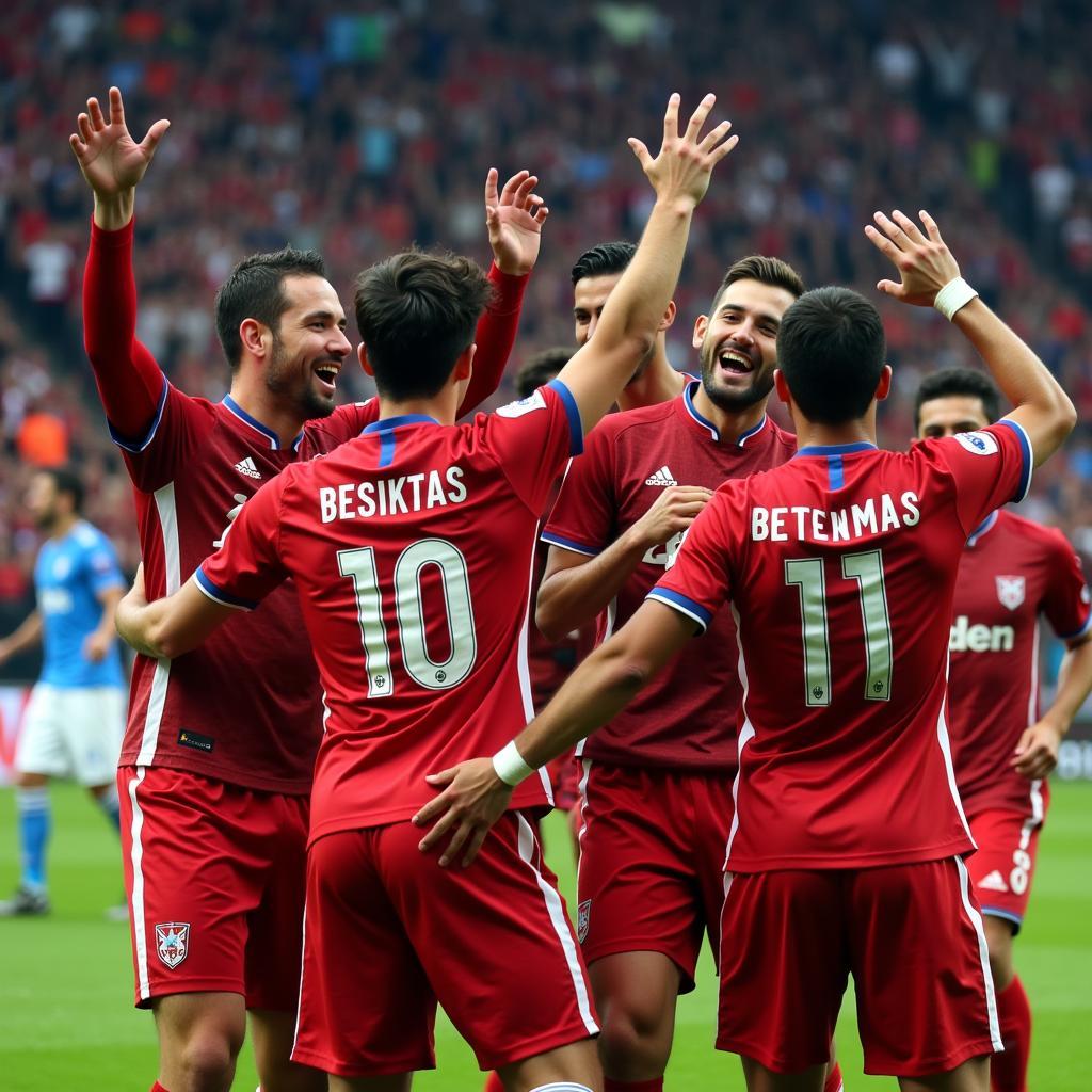 Besiktas Players Celebrating