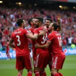 Beşiktaş Players Celebrating a Goal