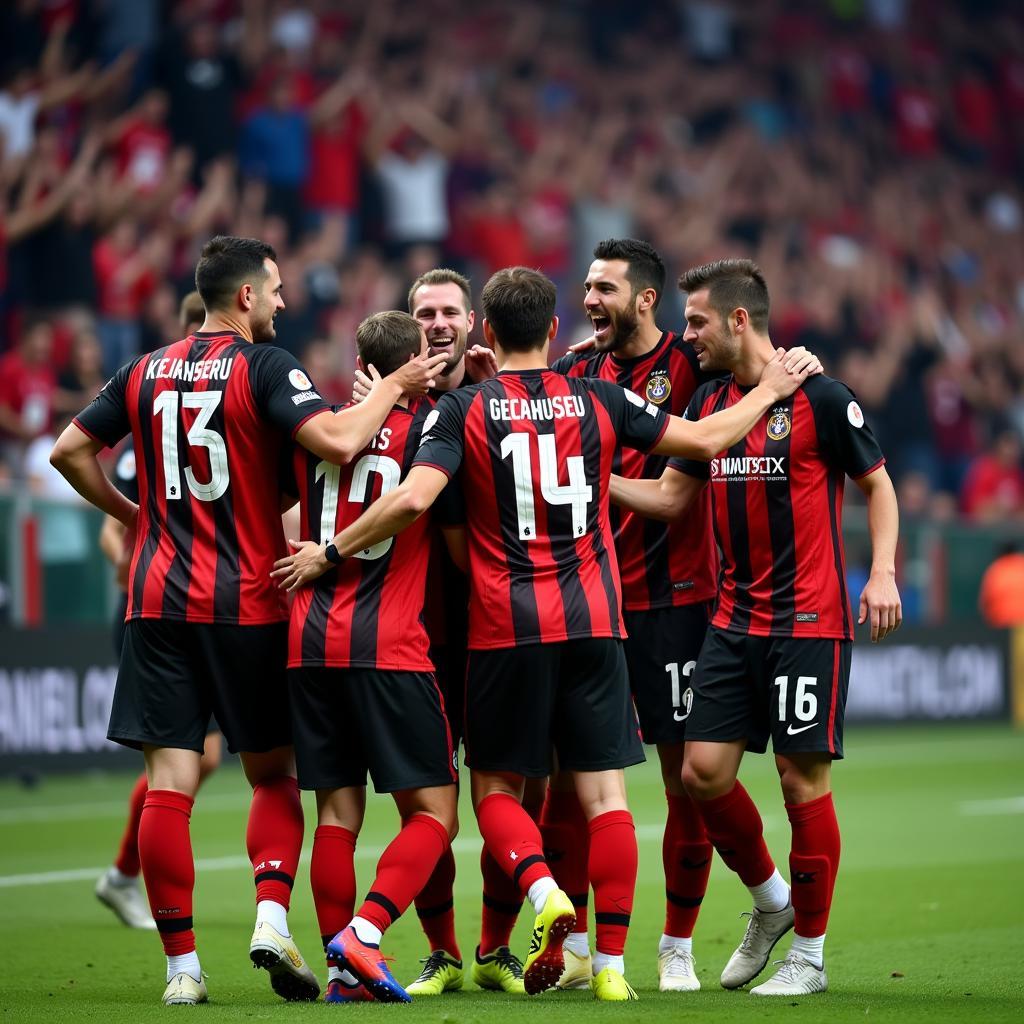 Besiktas players celebrating a victory