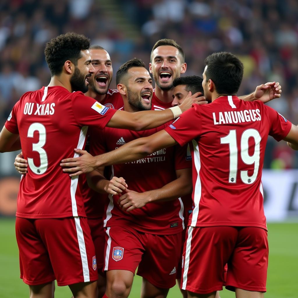 Besiktas Players Celebrating a Goal