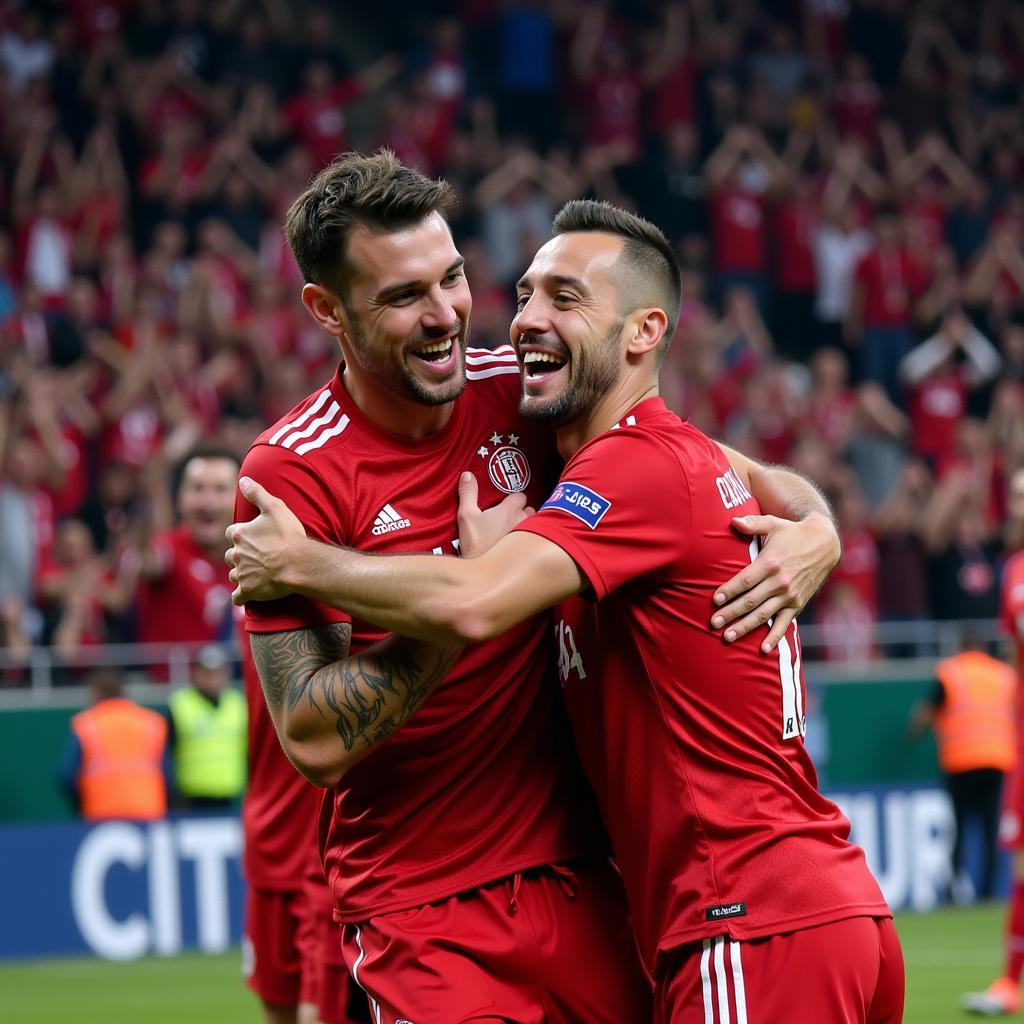 Beşiktaş Players Celebrating a Goal