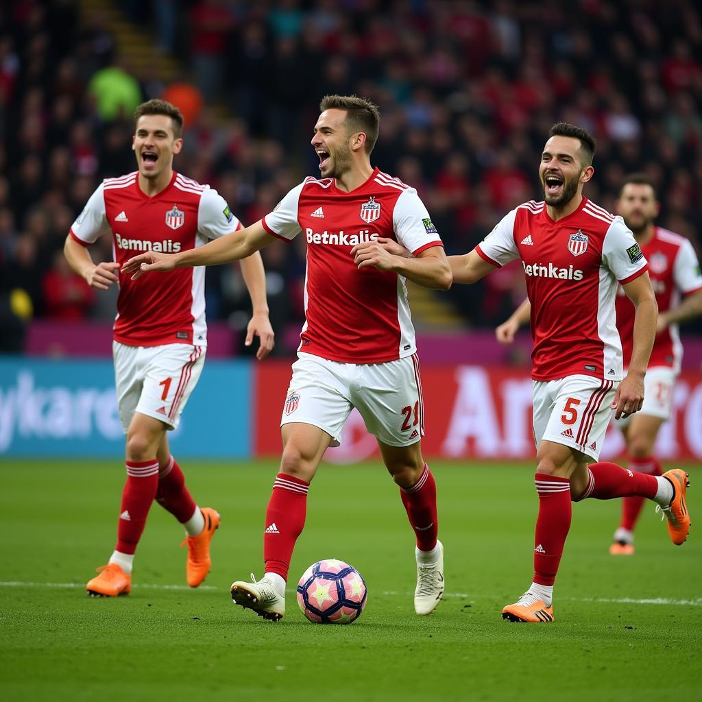 Besiktas Players Celebrating a Goal