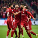 Besiktas players celebrating a goal