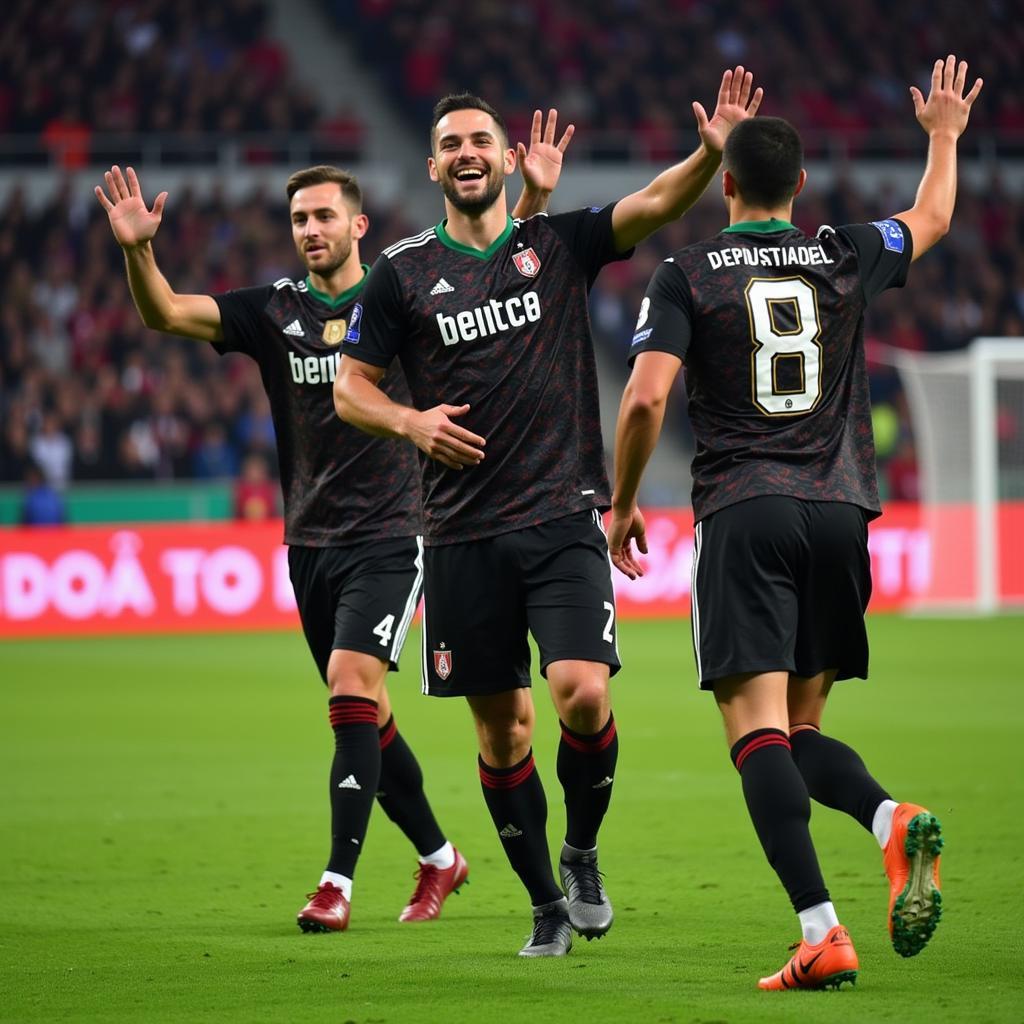 Beşiktaş Players Celebrating a Goal