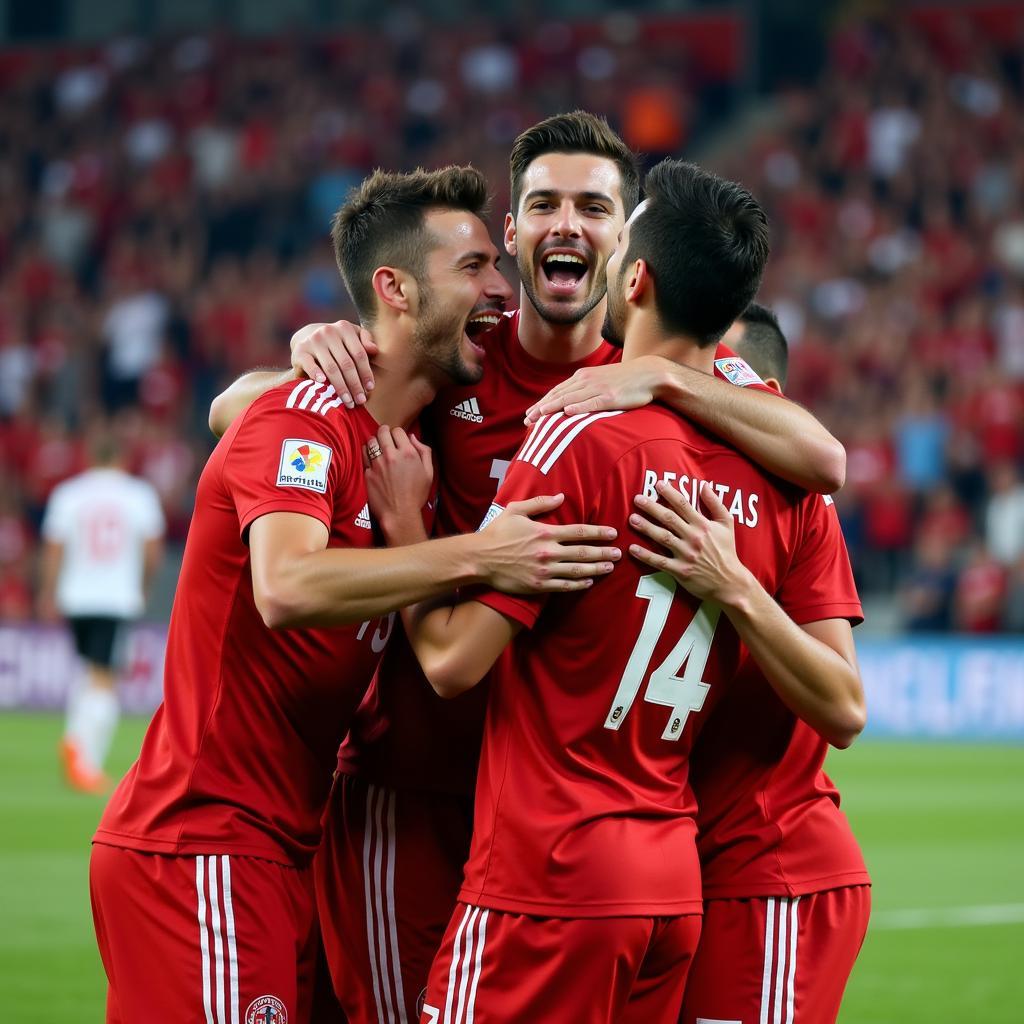 Besiktas Players Celebrating a Goal