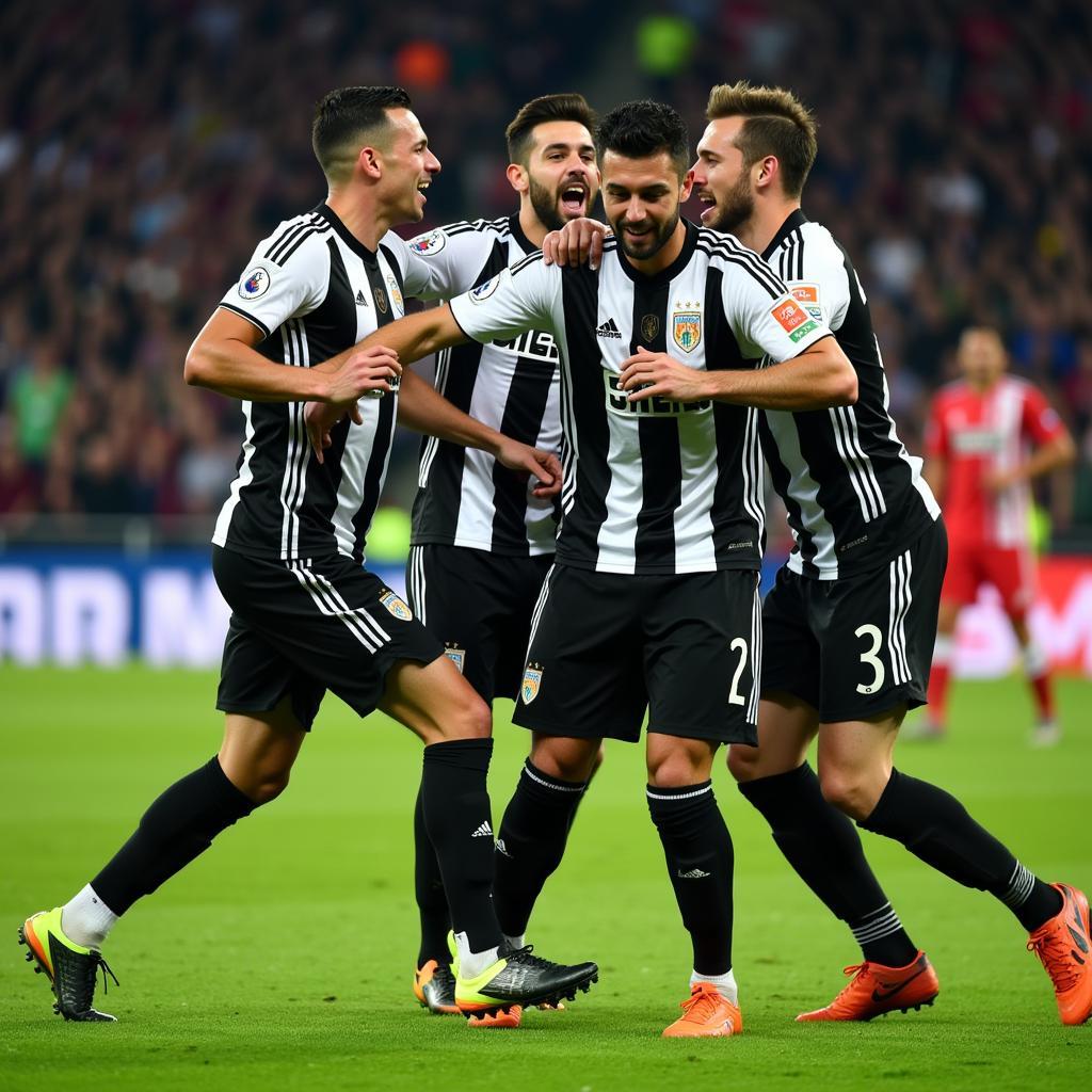 Besiktas Players Celebrating a Goal