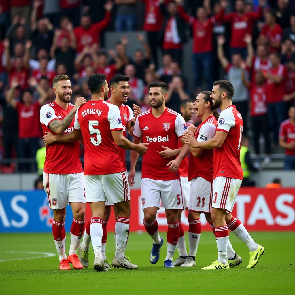 Beşiktaş Players Celebrating a Goal