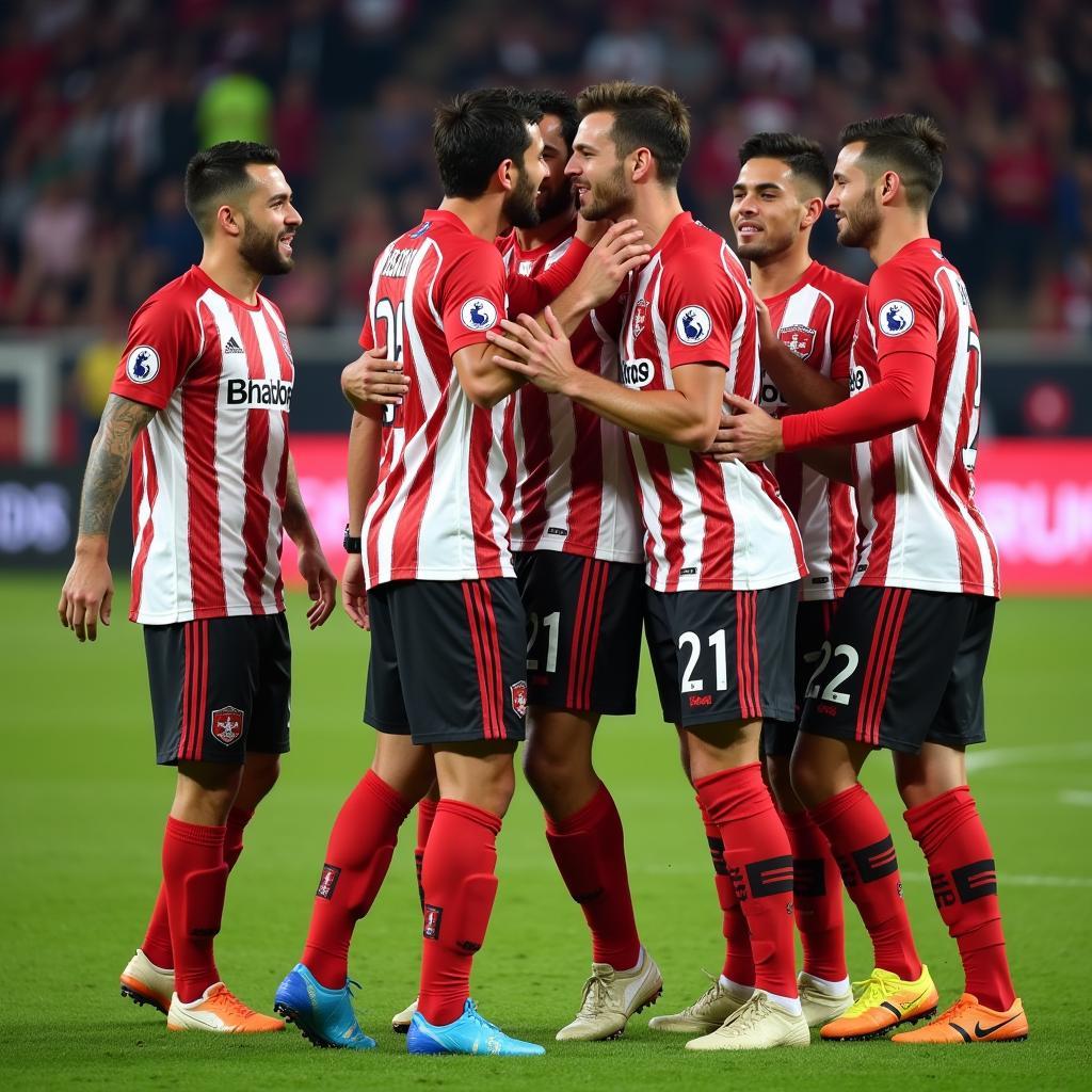 Besiktas Players Celebrating Goal