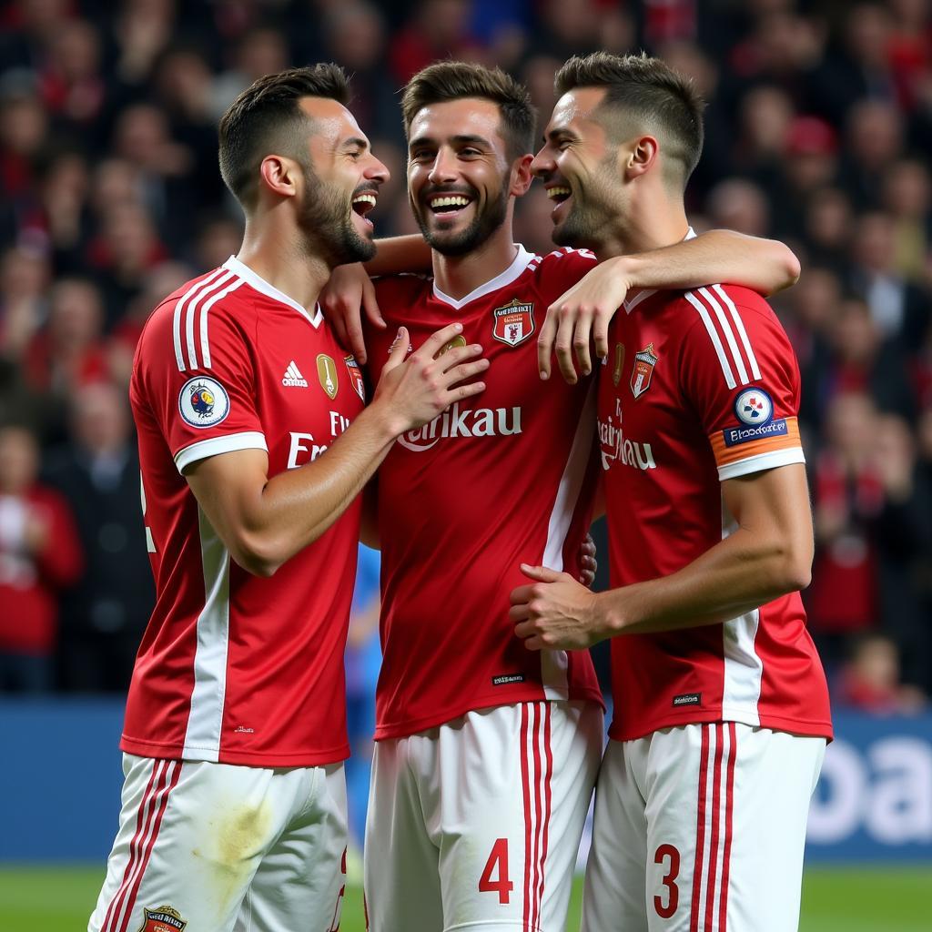 Beşiktaş Players Celebrating a Goal