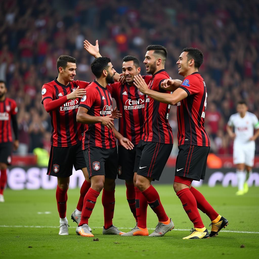 Besiktas Players Celebrating a Goal