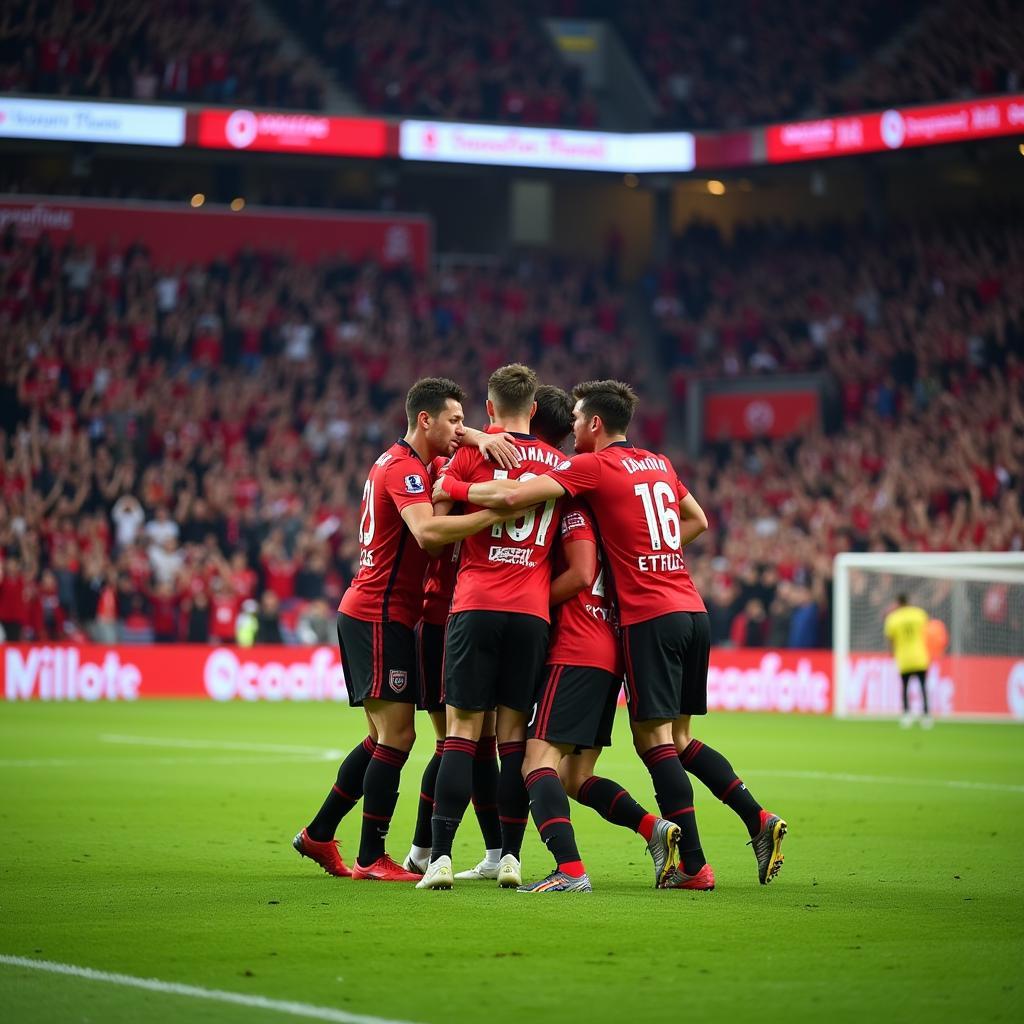 Besiktas players celebrating a crucial goal