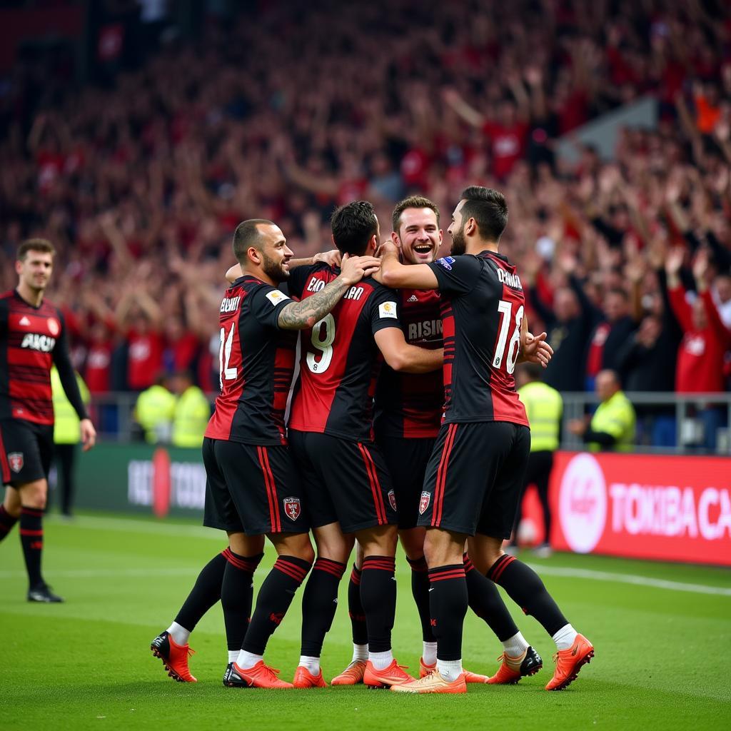 Beşiktaş Players Celebrating a Victory