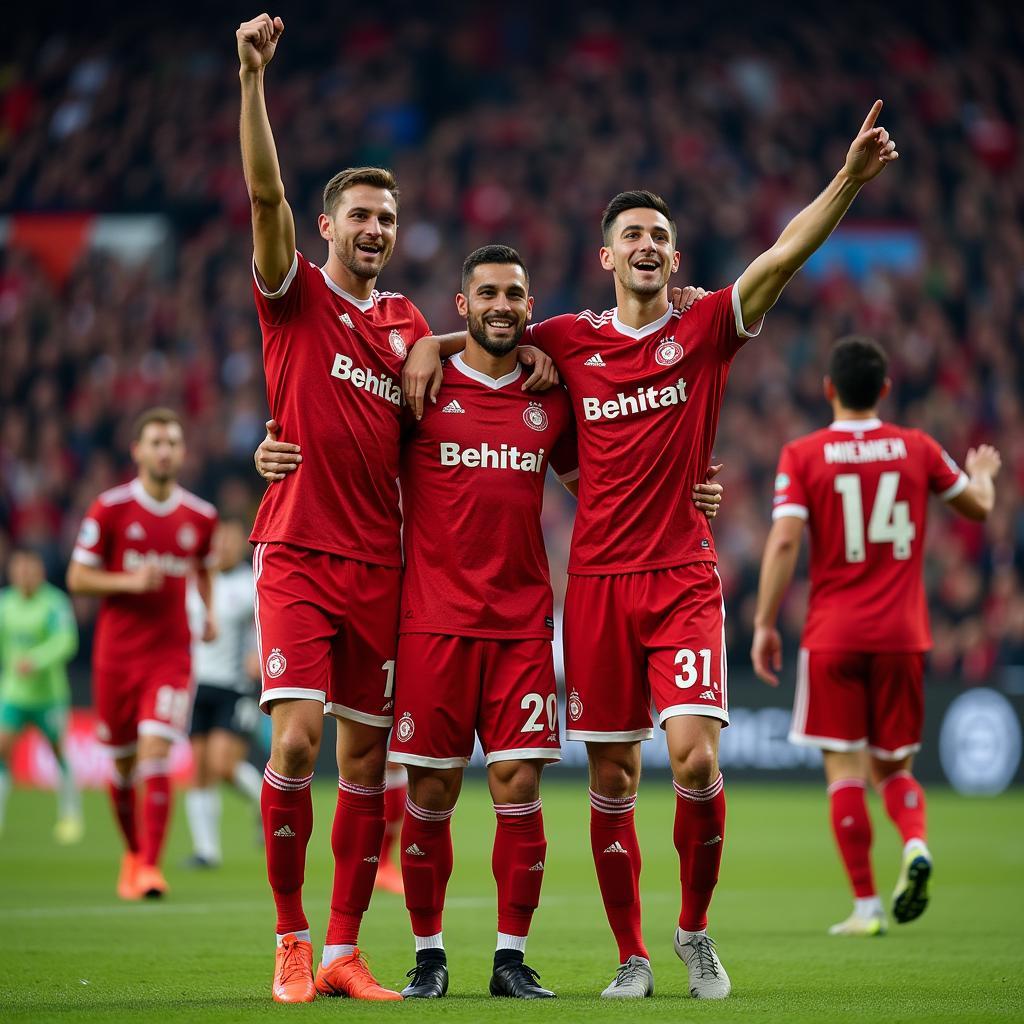 Beşiktaş Players Celebrating a Goal